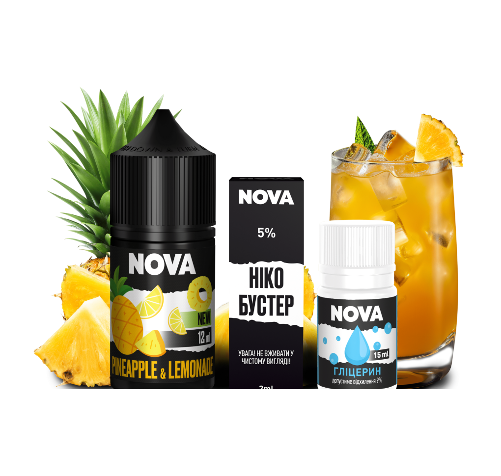 Набір Nova 30 мл 50 мг PINEAPPLE LEMONADE Набір Nova 30 мл 50 мг PINEAPPLE LEMONADE
