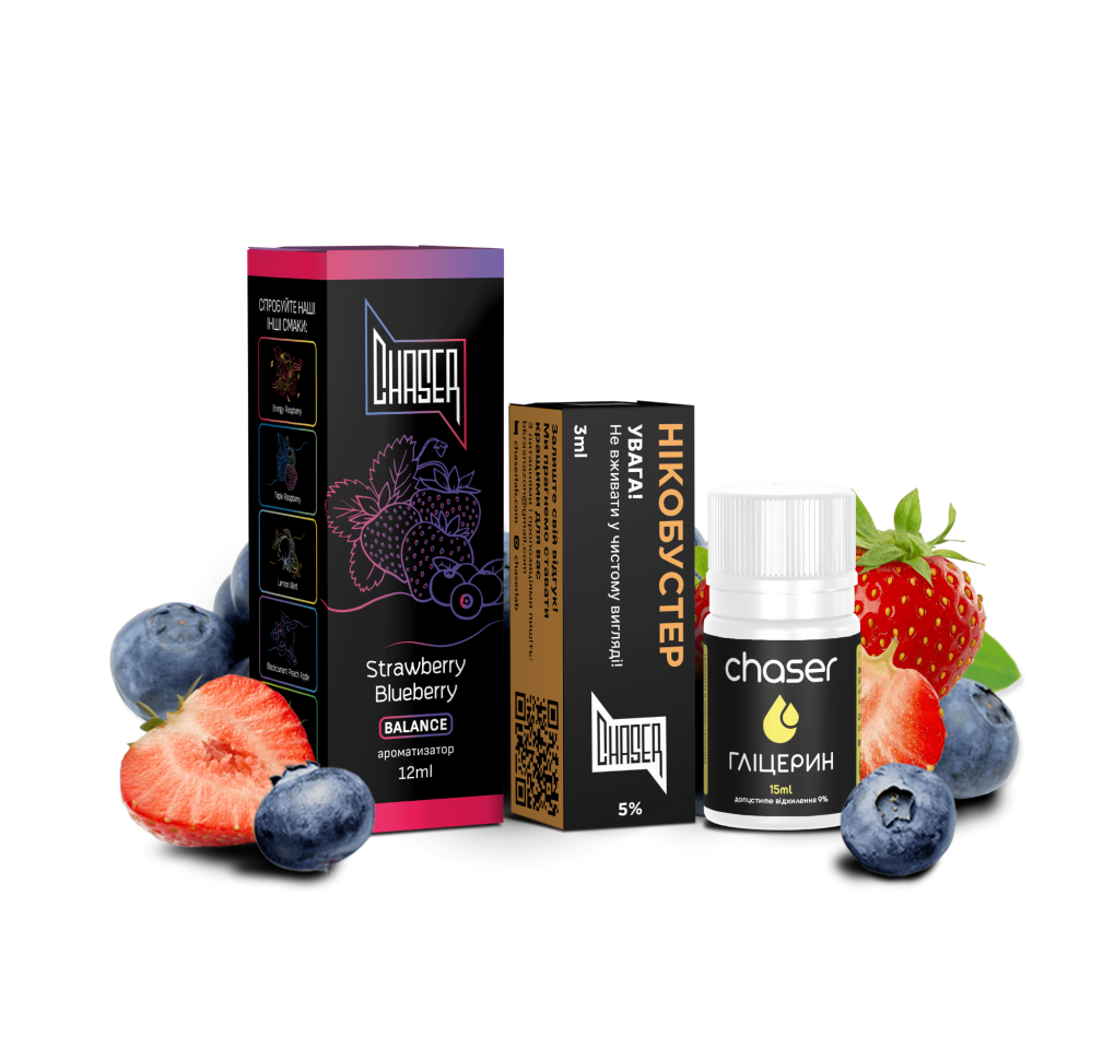 Набір Chaser Black 30 мл 50 мг Strawberry Blueberry