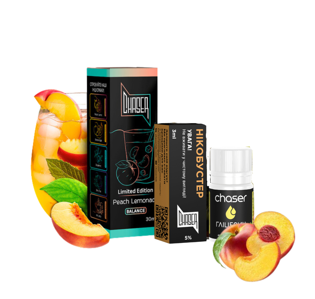 Набір Chaser Black 30 мл 50 мг Peach Lemonade Набір Chaser Black 30 мл 50 мг Peach Lemonade