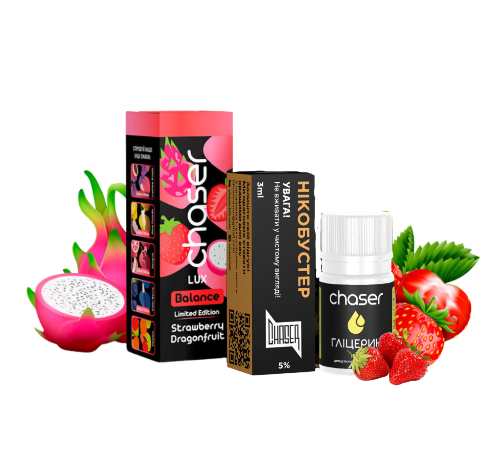 Набір Chaser Lux 30 мл 50 мг STRAWBERRY DRAGONFRUIT Набір Chaser Lux 30 мл 50 мг STRAWBERRY DRAGONFRUIT