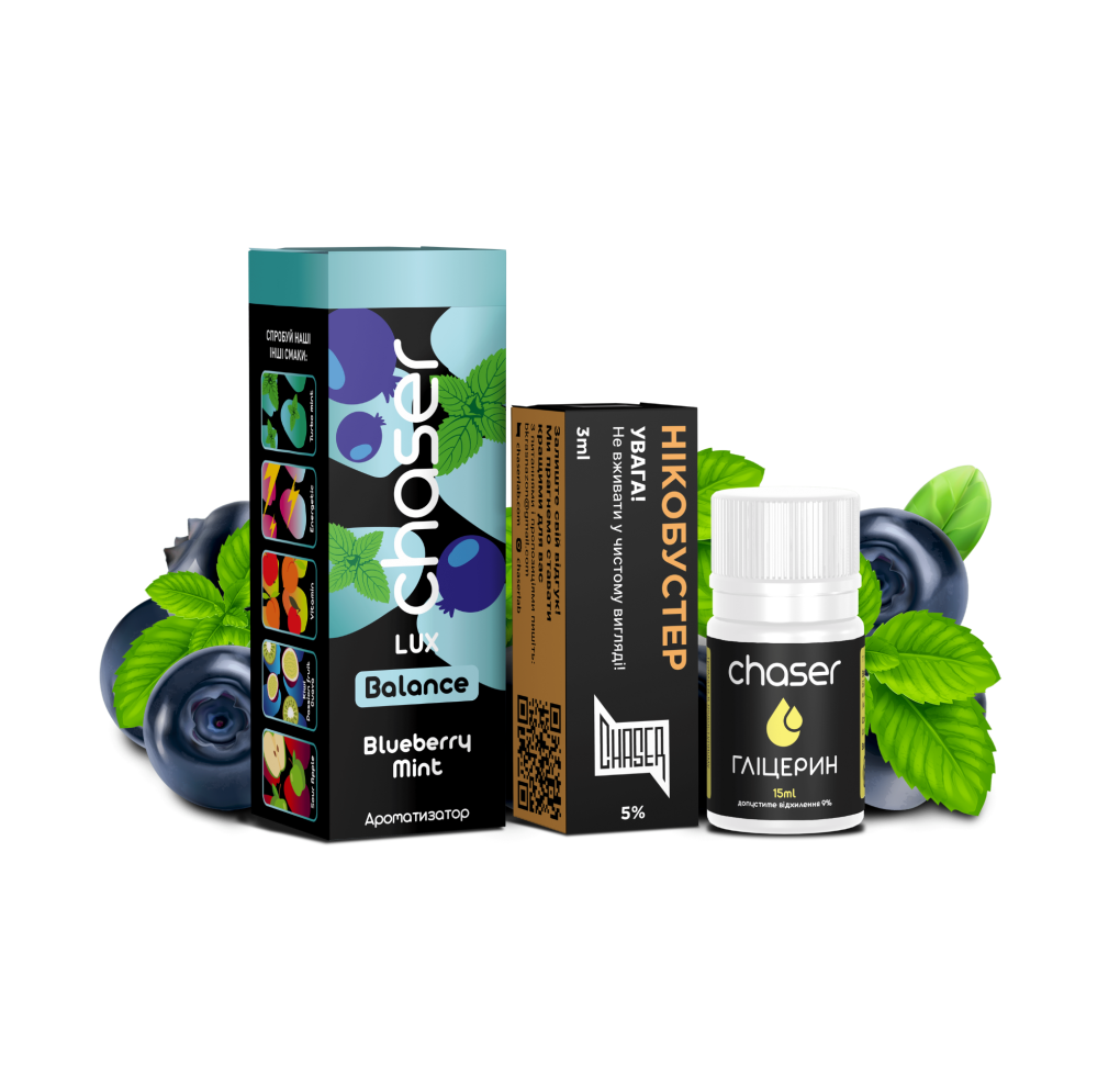Набір Chaser Lux 30 мл 50 мг BLUEBERRY MINT Набір Chaser Lux 30 мл 50 мг BLUEBERRY MINT