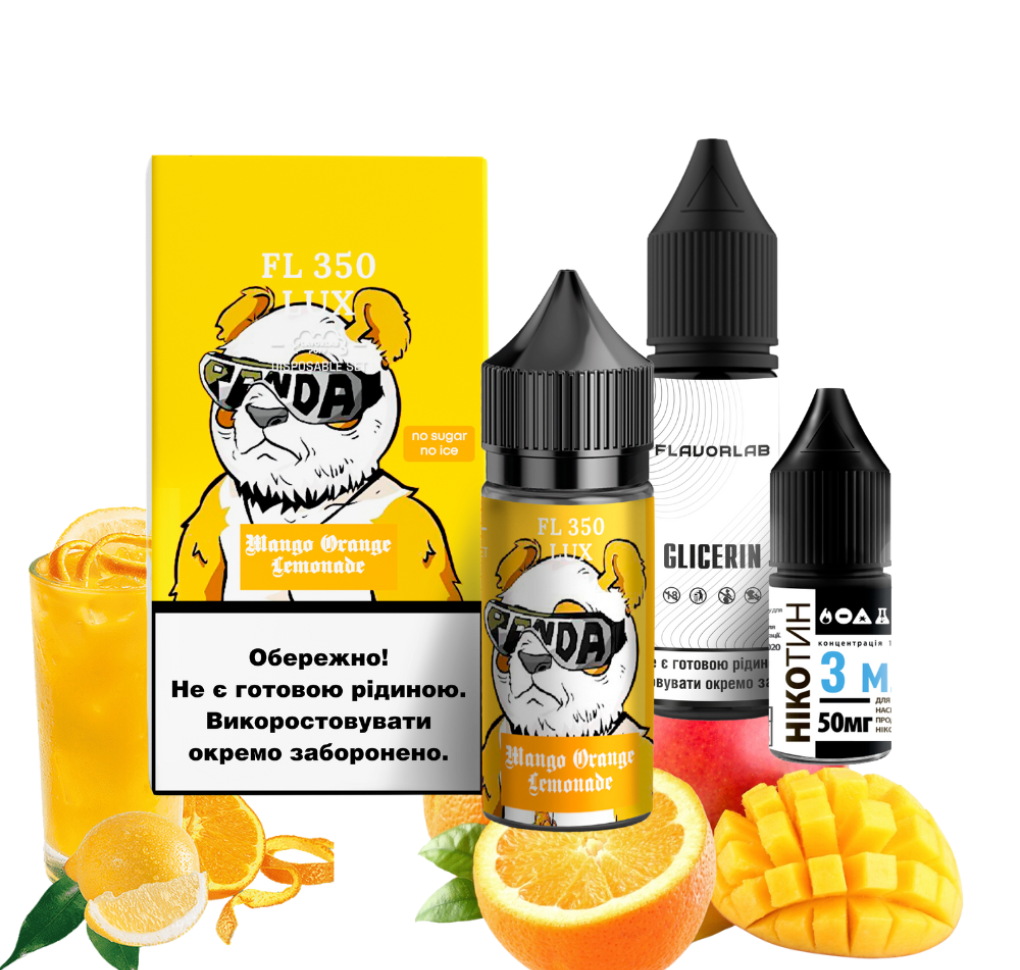 Набір Flavorlab FL350 30 мл 50 мг Манго Апельсин Лимонад Набір Flavorlab FL350 30 мл 50 мг Манго Апельсин Лимонад