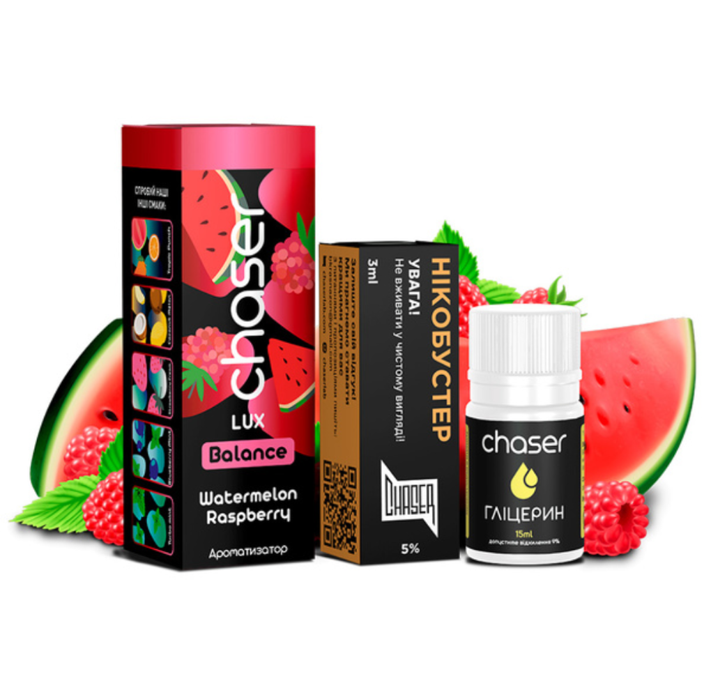 Набір Chaser Lux 30 мл 65 мг WATERMELON RASPBERRY Набір Chaser Lux 30 мл 65 мг WATERMELON RASPBERRY