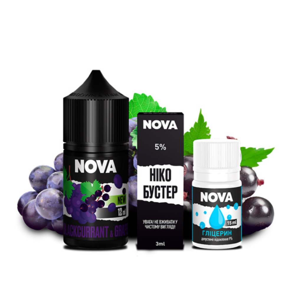 Набір Nova 30 мл 65 мг BLACKCURRANT GRAPE Набір Nova 30 мл 65 мг BLACKCURRANT GRAPE