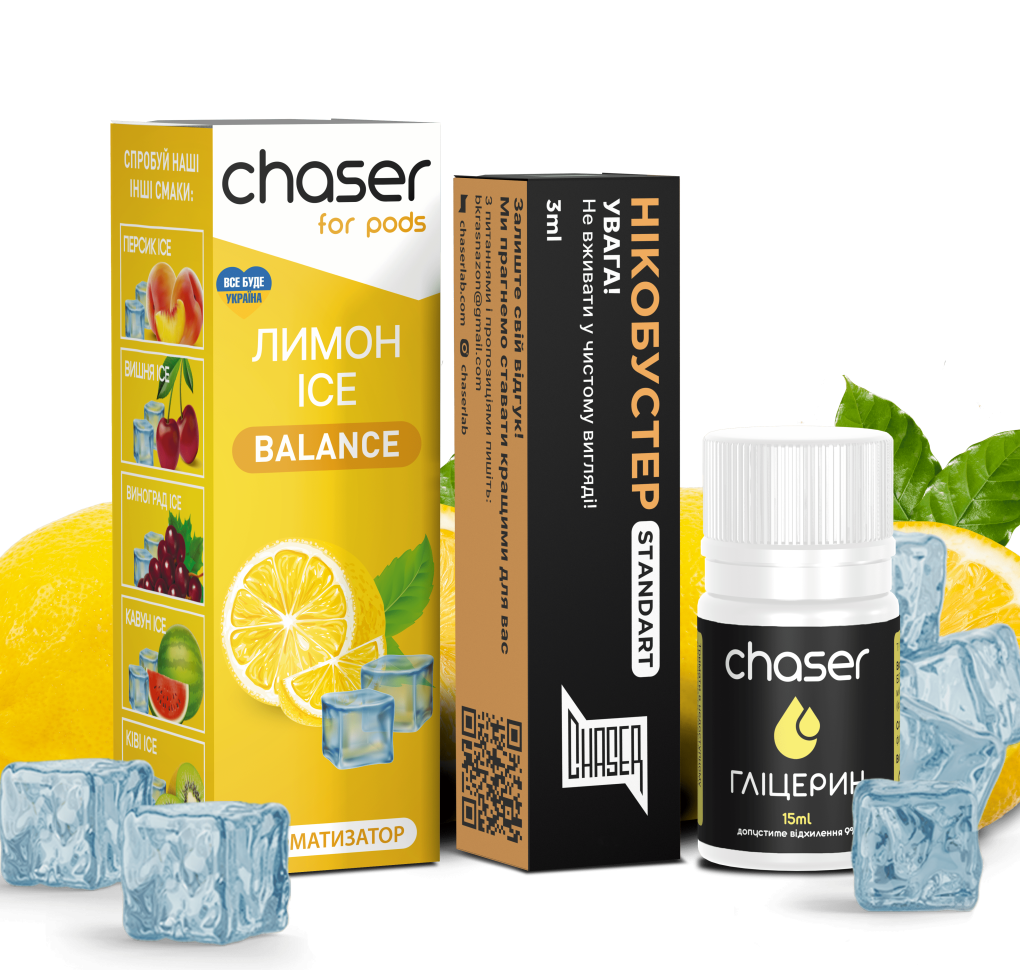 Набір Chaser For Pods ICE 30 мл 65 мг ЛИМОН Набір Chaser For Pods ICE 30 мл 65 мг ЛИМОН