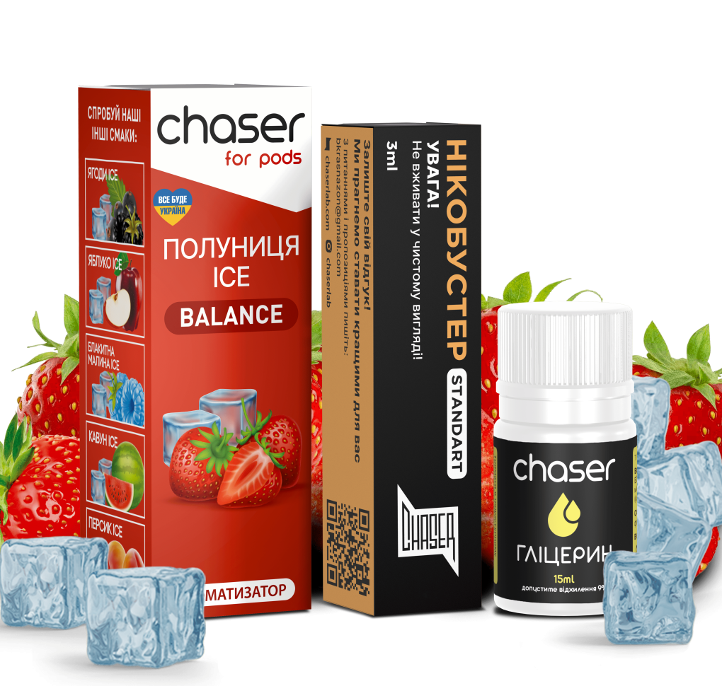 Набір Chaser For Pods ICE 30 мл 65 мг ПОЛУНИЦЯ Набір Chaser For Pods ICE 30 мл 65 мг ПОЛУНИЦЯ