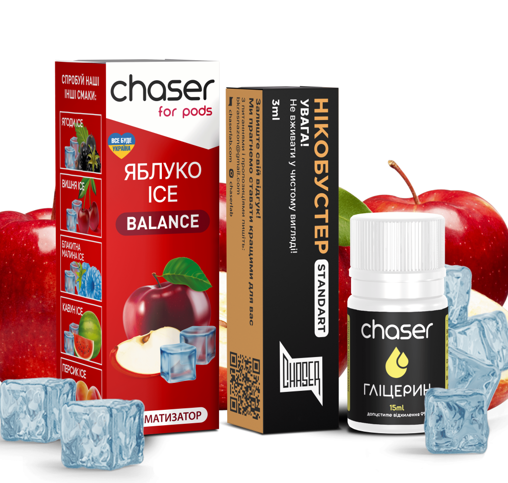 Набір Chaser For Pods ICE 30 мл 50 мг ЯБЛУКО Набір Chaser For Pods ICE 30 мл 50 мг ЯБЛУКО