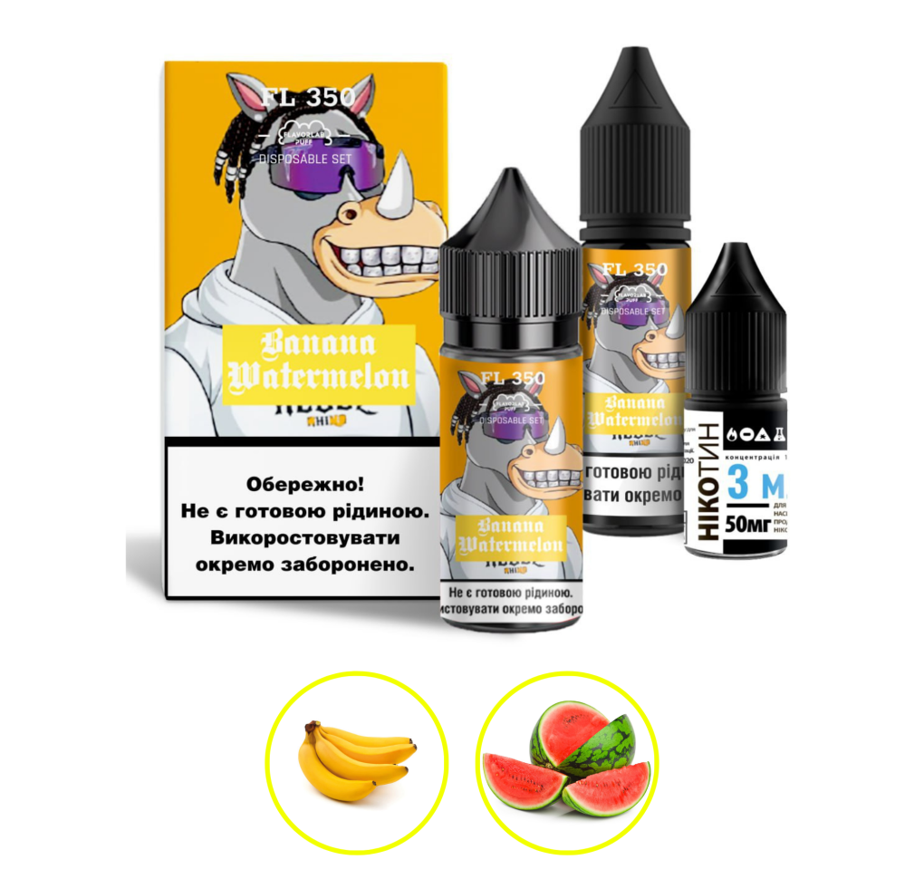 Набір Flavorlab FL350 30 мл 50 мг Банан кавун Набір Flavorlab FL350 30 мл 50 мг Банан кавун