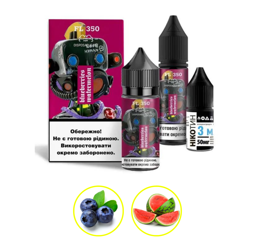 Набір Flavorlab FL350 30 мл 50 мг Чорниця кавун Набір Flavorlab FL350 30 мл 50 мг Чорниця кавун