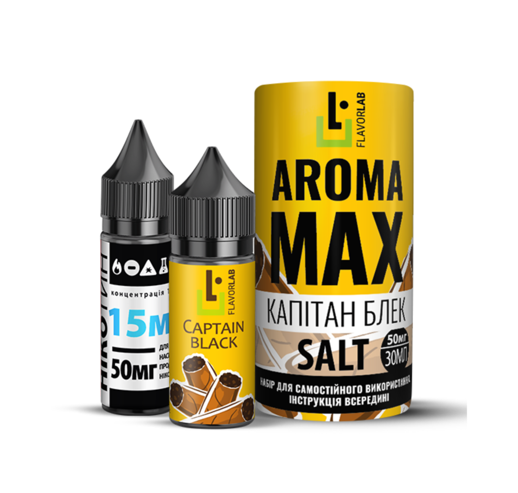 Набір Flavorlab Aroma Max 30 мл 50 мг Капітан блек Набір Flavorlab Aroma Max 30 мл 50 мг Капітан блек