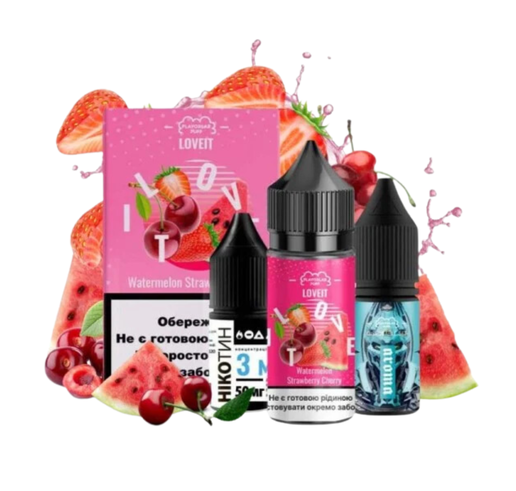 Набір Flavorlab Love It 30 мл 50 мг Полуниця вишня кавун Набір Flavorlab Love It 30 мл 50 мг Полуниця вишня кавун