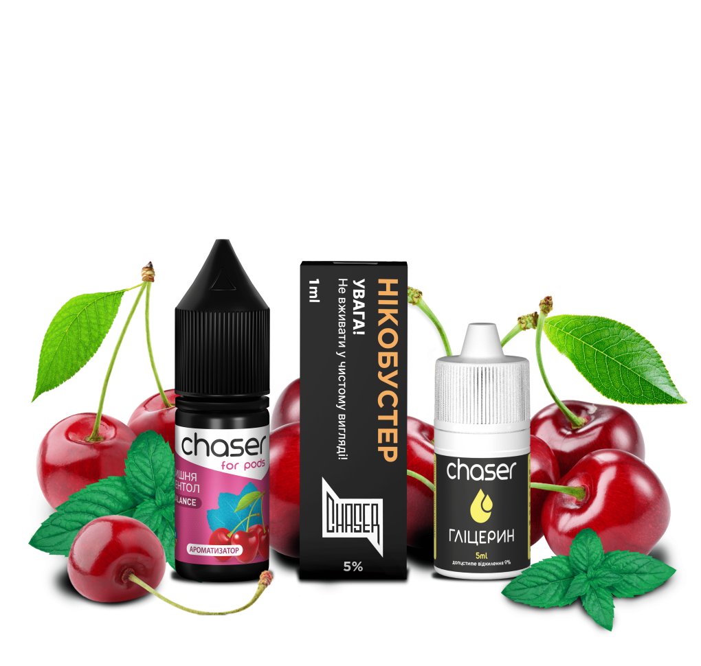 Набір Chaser For Pods ВИШНЯ МЕНТОЛ 10 мл 50 мг Набір Chaser For Pods ВИШНЯ МЕНТОЛ 10 мл 50 мг
