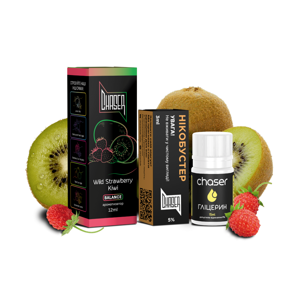 Набір Chaser Black 30 мл 65 мг KIWI WILD STRAWBERRY Набір Chaser Black 30 мл 65 мг KIWI WILD STRAWBERRY