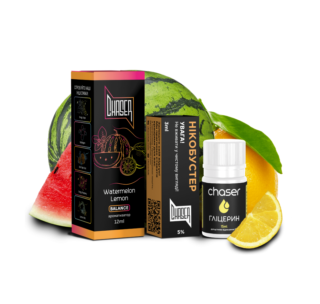 Набір Chaser Black 30 мл 65 мг WATERMELON LEMON Набір Chaser Black 30 мл 65 мг WATERMELON LEMON