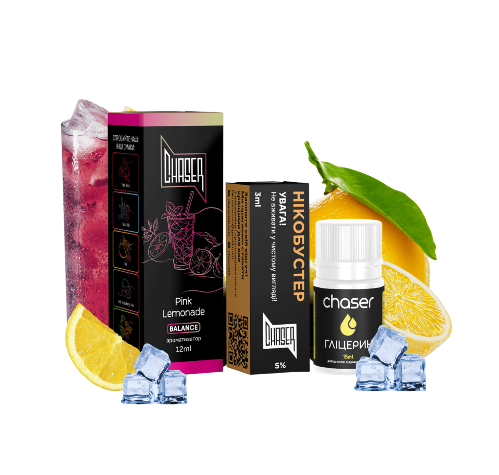 Набір Chaser Black 30 мл 50 мг ICE PINK LEMONADE Набір Chaser Black 30 мл 50 мг ICE PINK LEMONADE