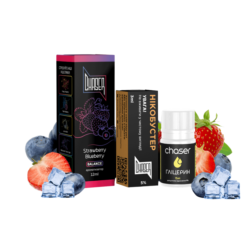 Набір Chaser Black 30 мл 50 мг ICE STRAWBERRY BLUEBERRY Набір Chaser Black 30 мл 50 мг ICE STRAWBERRY BLUEBERRY