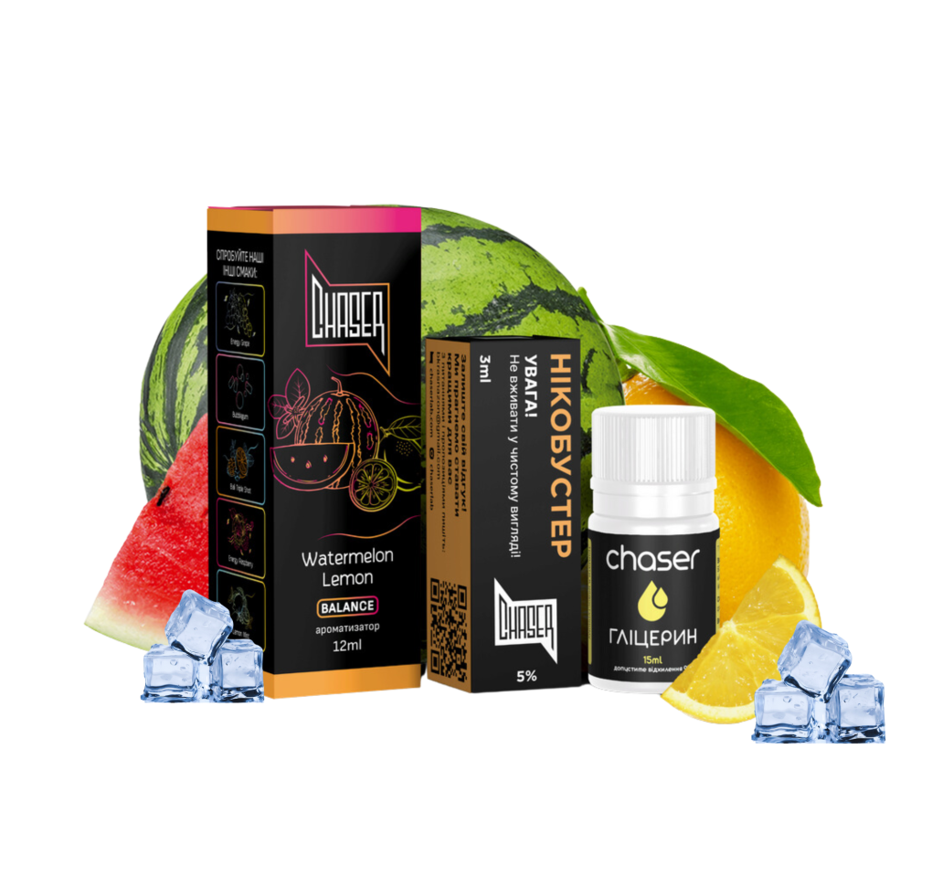 Набір Chaser Black 30 мл 50 мг ICE WATERMELON LEMON Набір Chaser Black 30 мл 50 мг ICE WATERMELON LEMON
